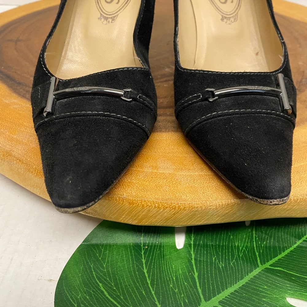 TODS Suede Kitten heel T Charm Heels - Picture 4 of 8